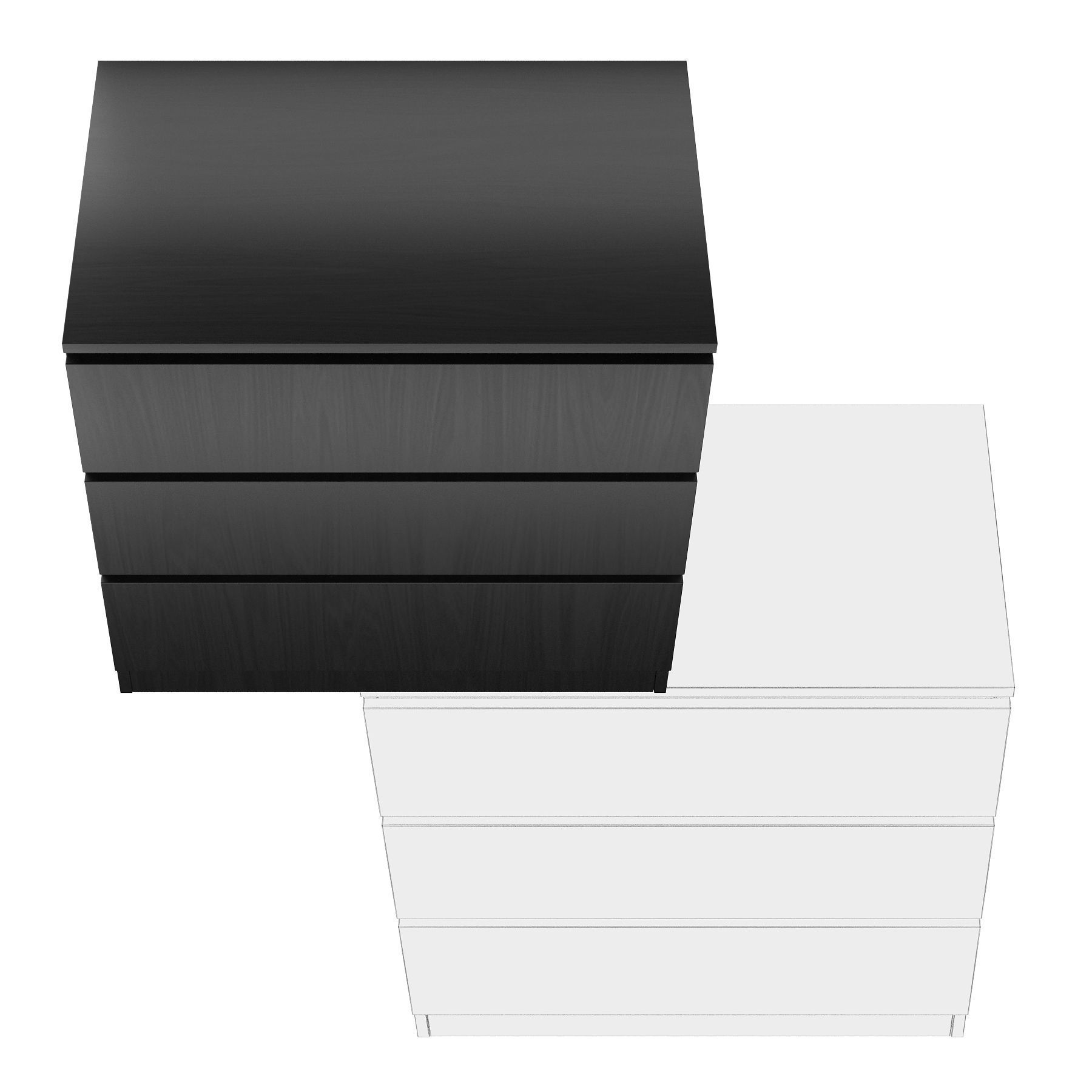 malm 2 colors 3D model_2