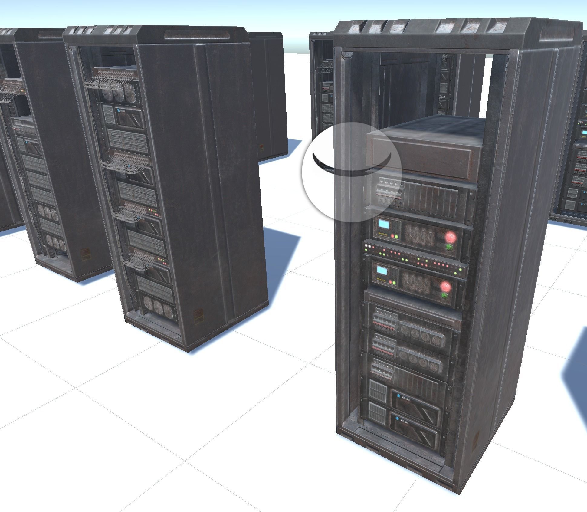 Server pack Low-poly 3D model_4