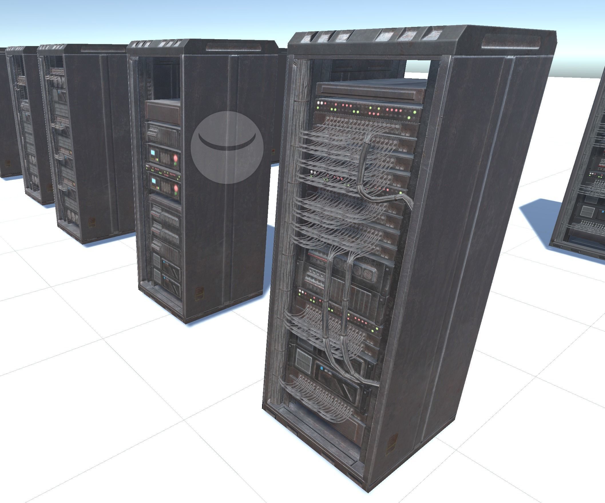 Server pack Low-poly 3D model_3