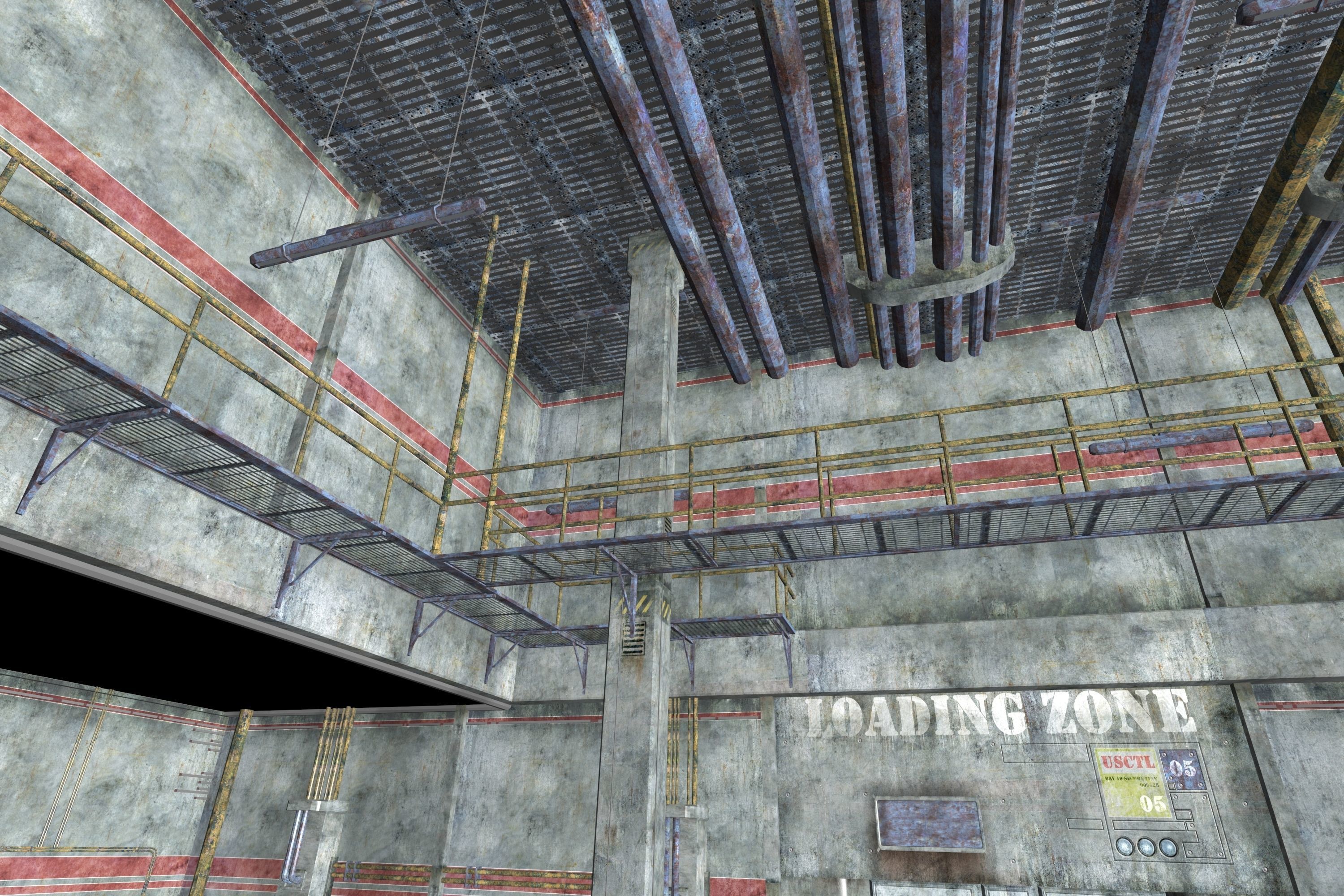 Game Environment Interior Low-poly 3D model_12