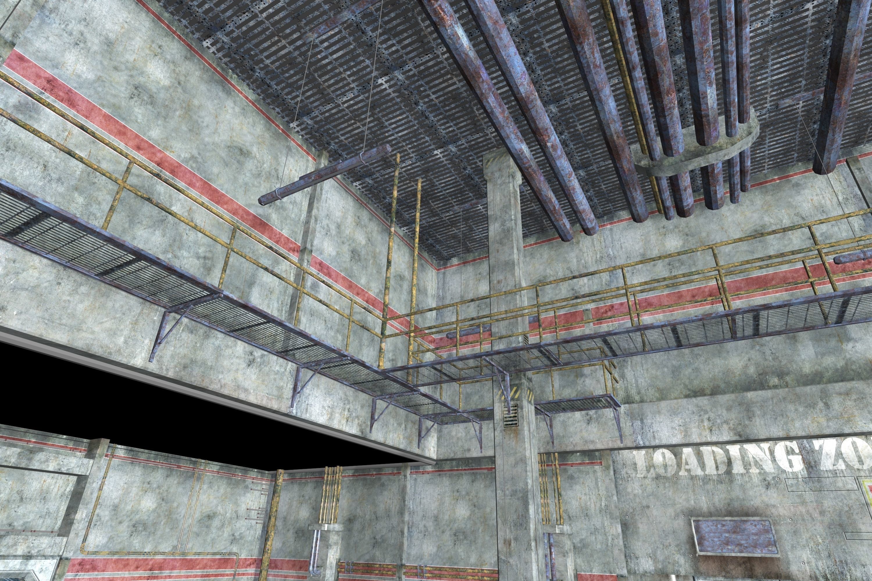 Game Environment Interior Low-poly 3D model_13