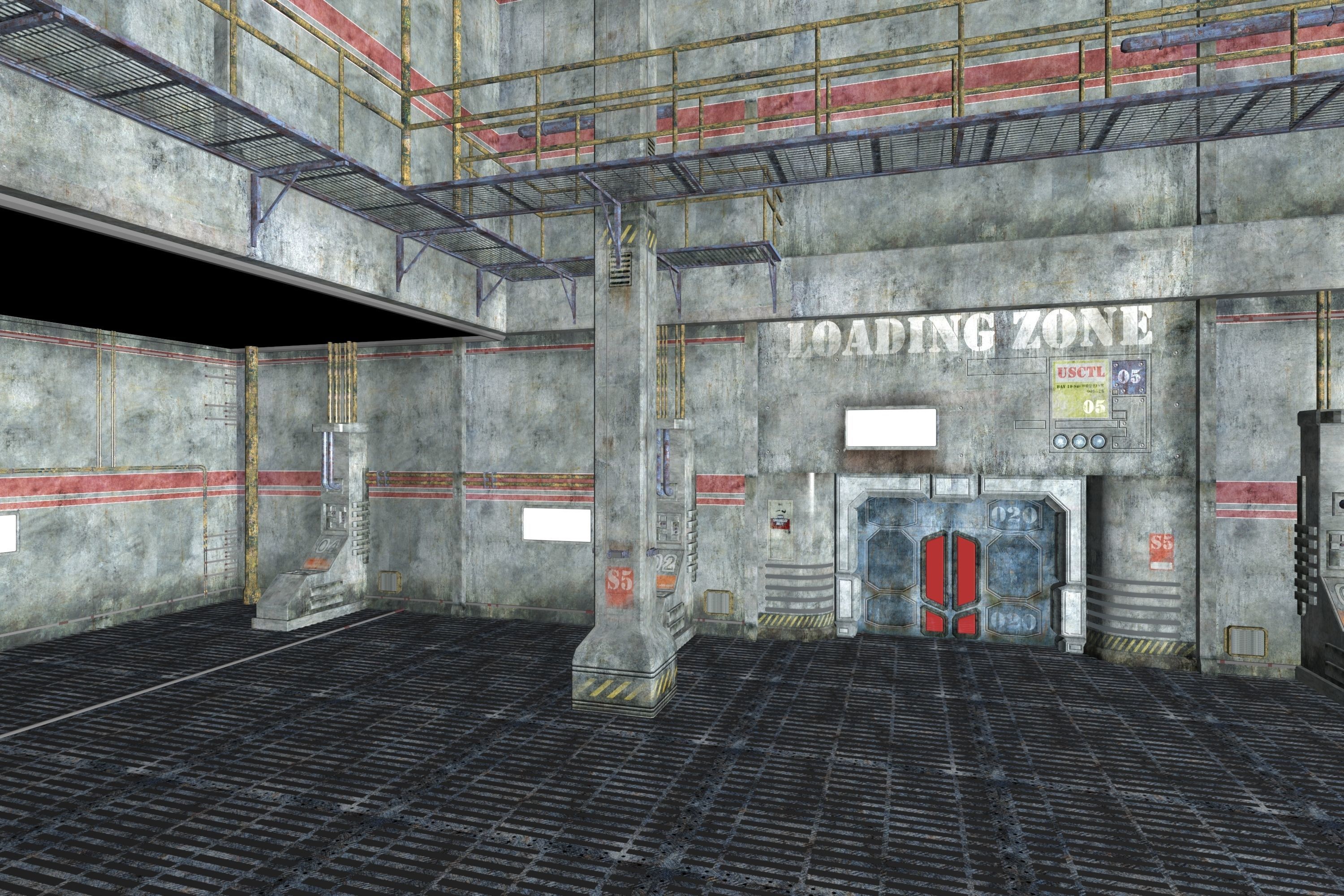 Game Environment Interior Low-poly 3D model_2