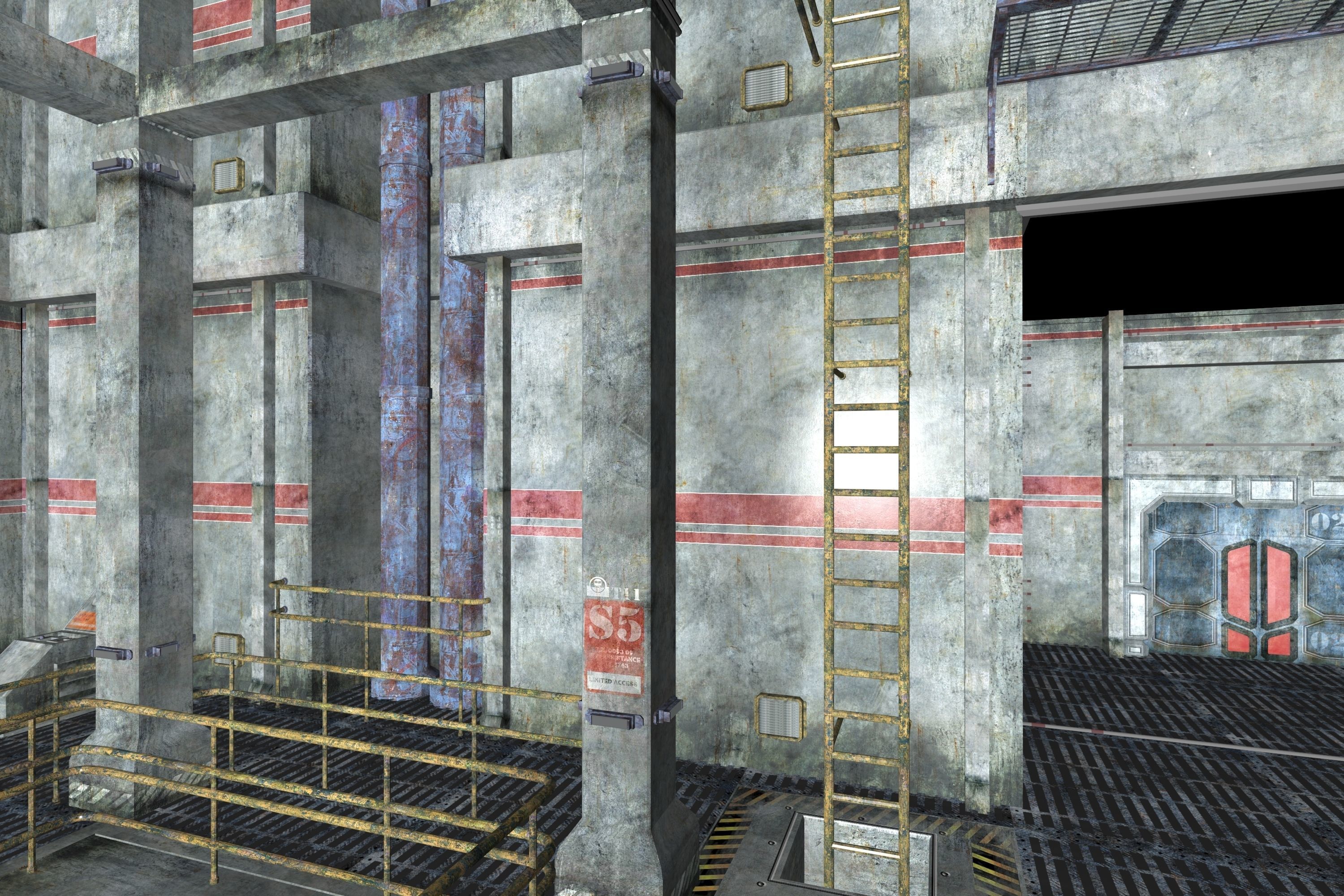 Game Environment Interior Low-poly 3D model_6