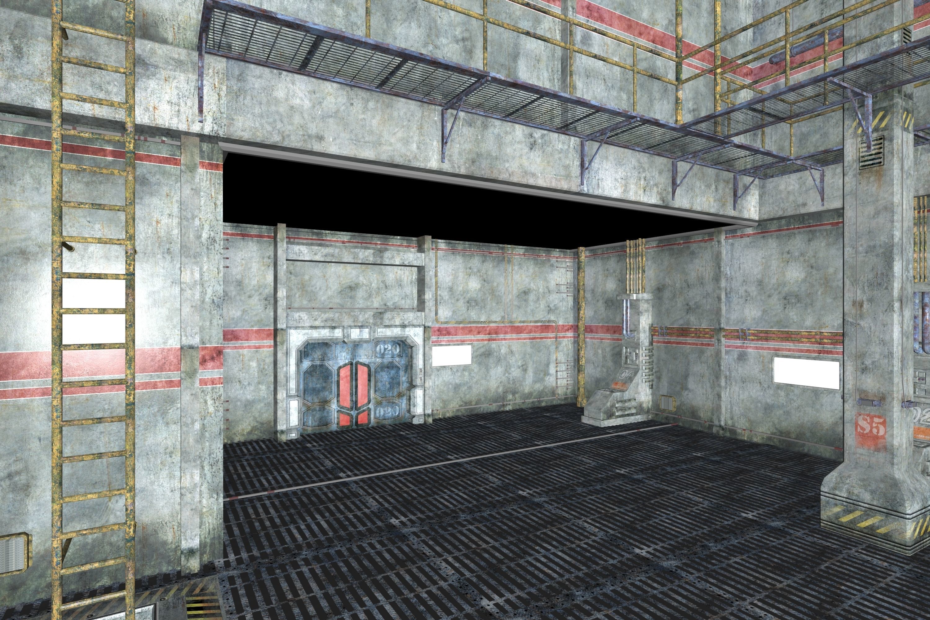 Game Environment Interior Low-poly 3D model_4