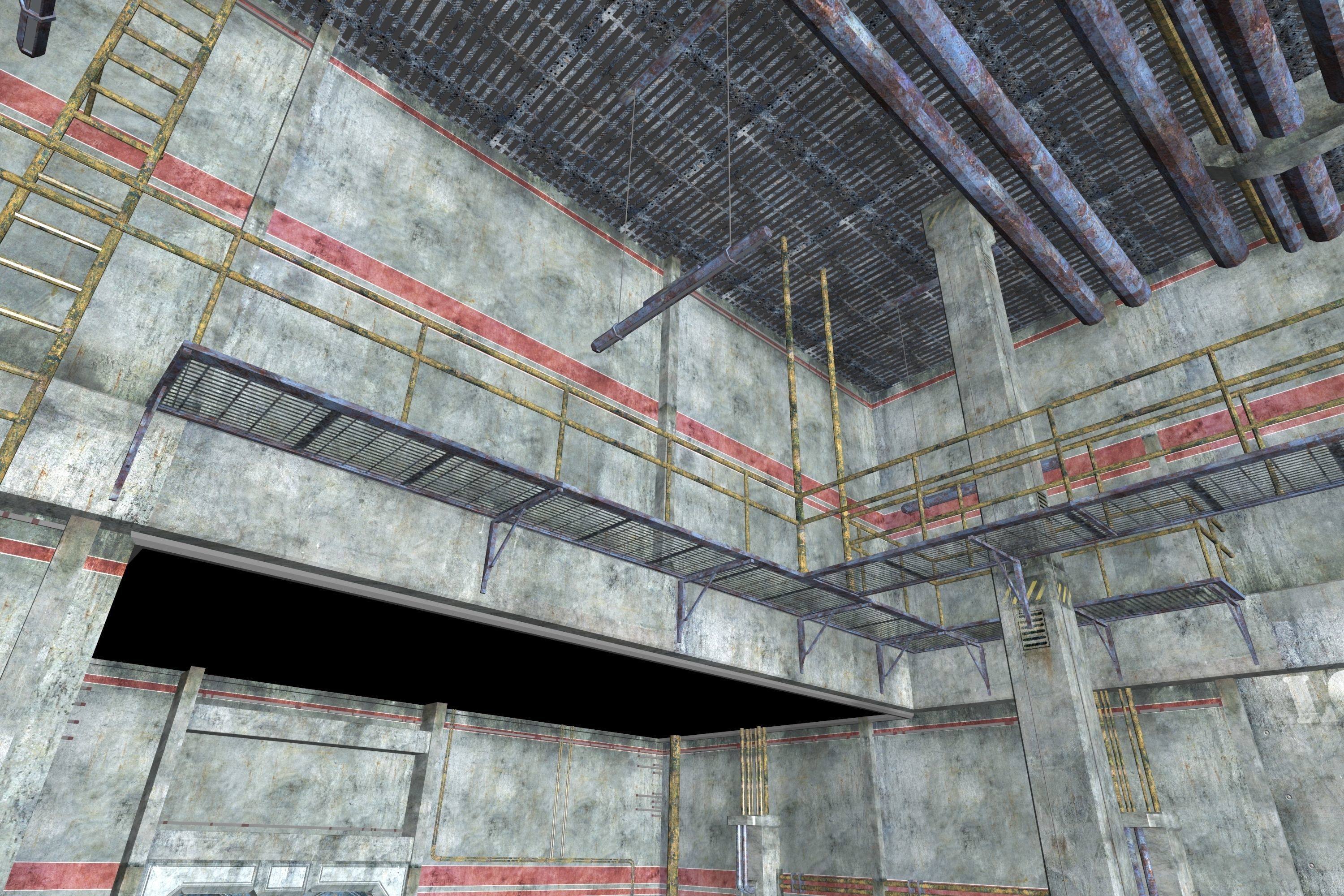 Game Environment Interior Low-poly 3D model_14