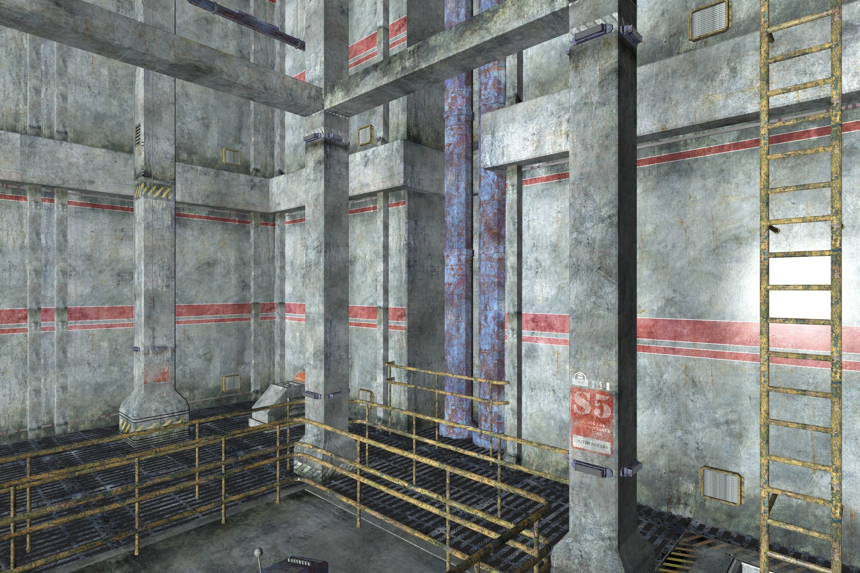 Game Environment Interior Low-poly 3D model_7