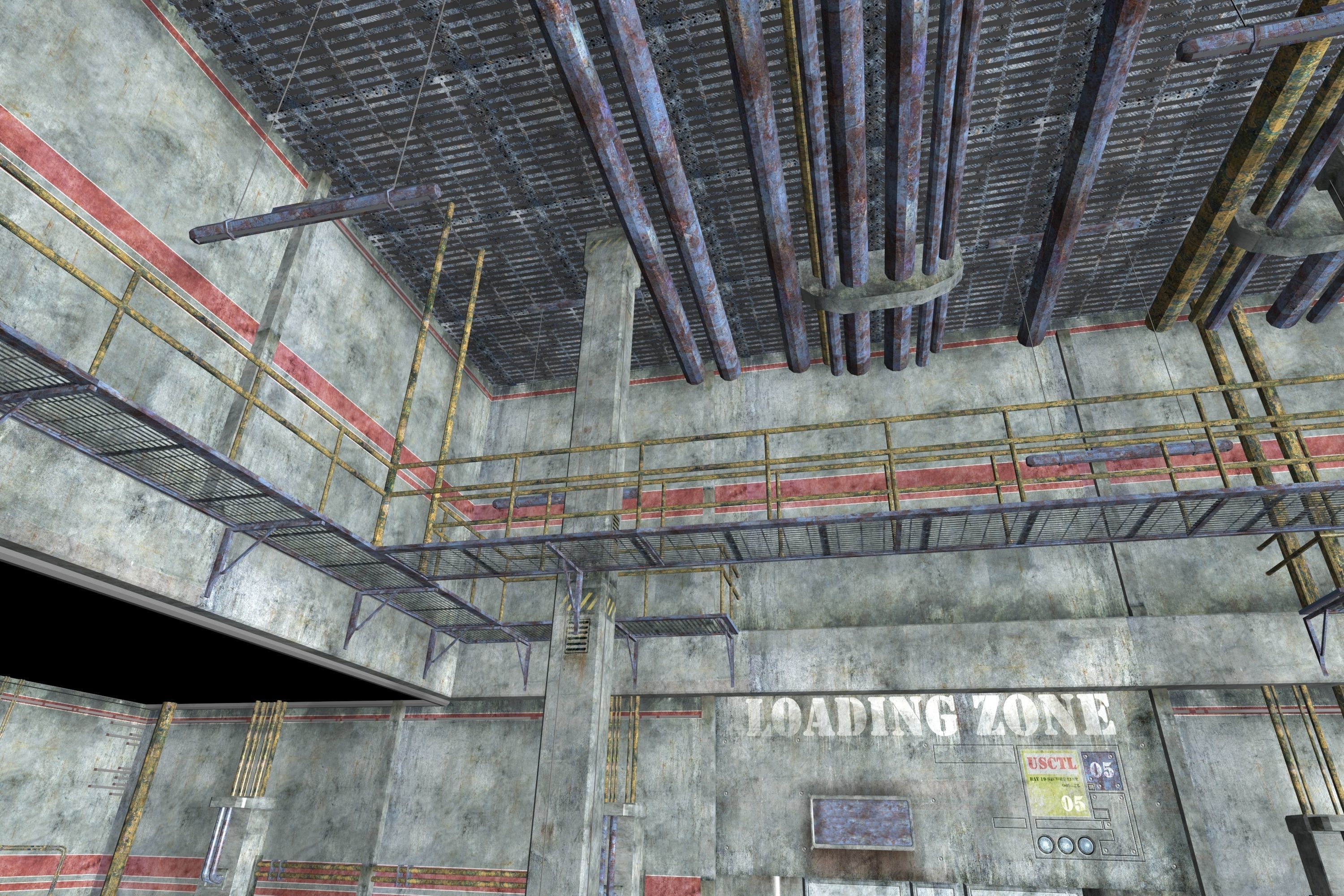 Game Environment Interior Low-poly 3D model_11