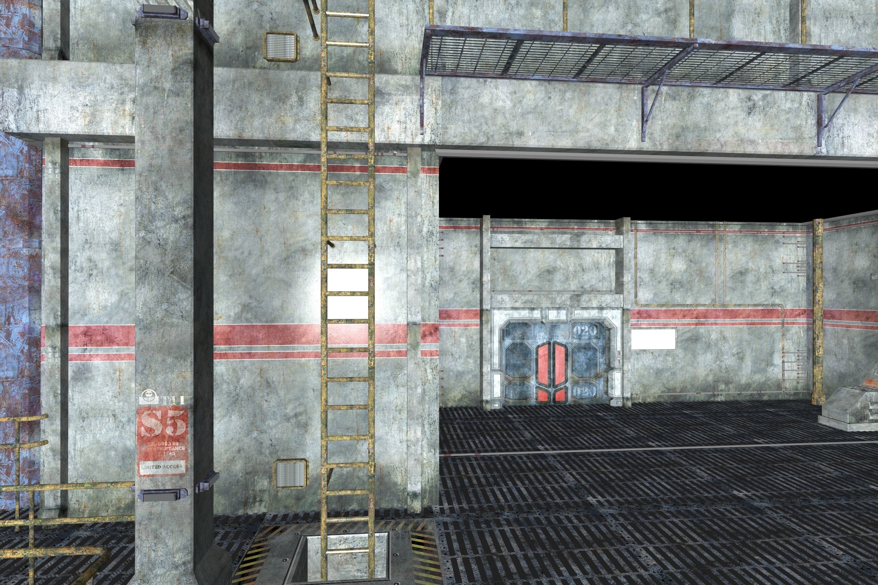 Game Environment Interior Low-poly 3D model_5