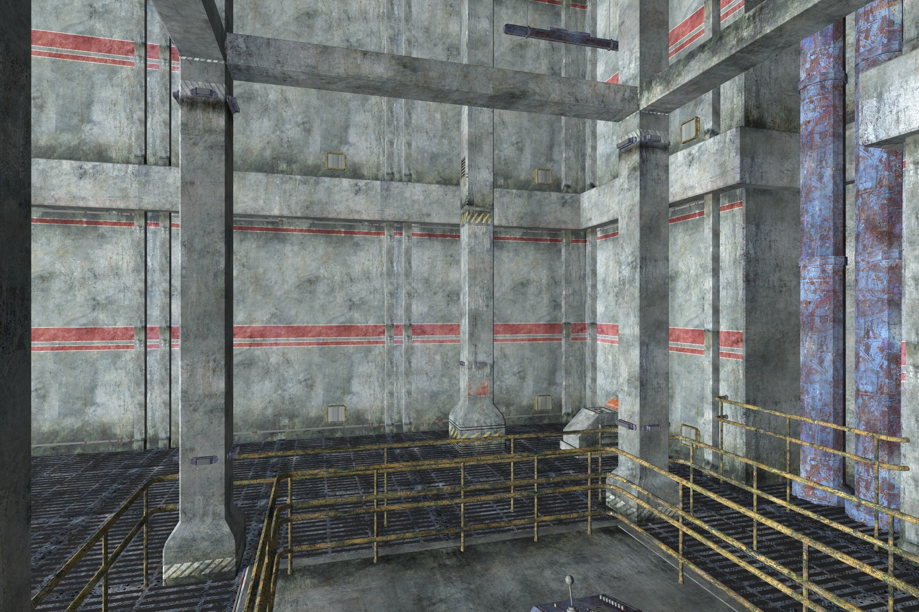 Game Environment Interior Low-poly 3D model_9