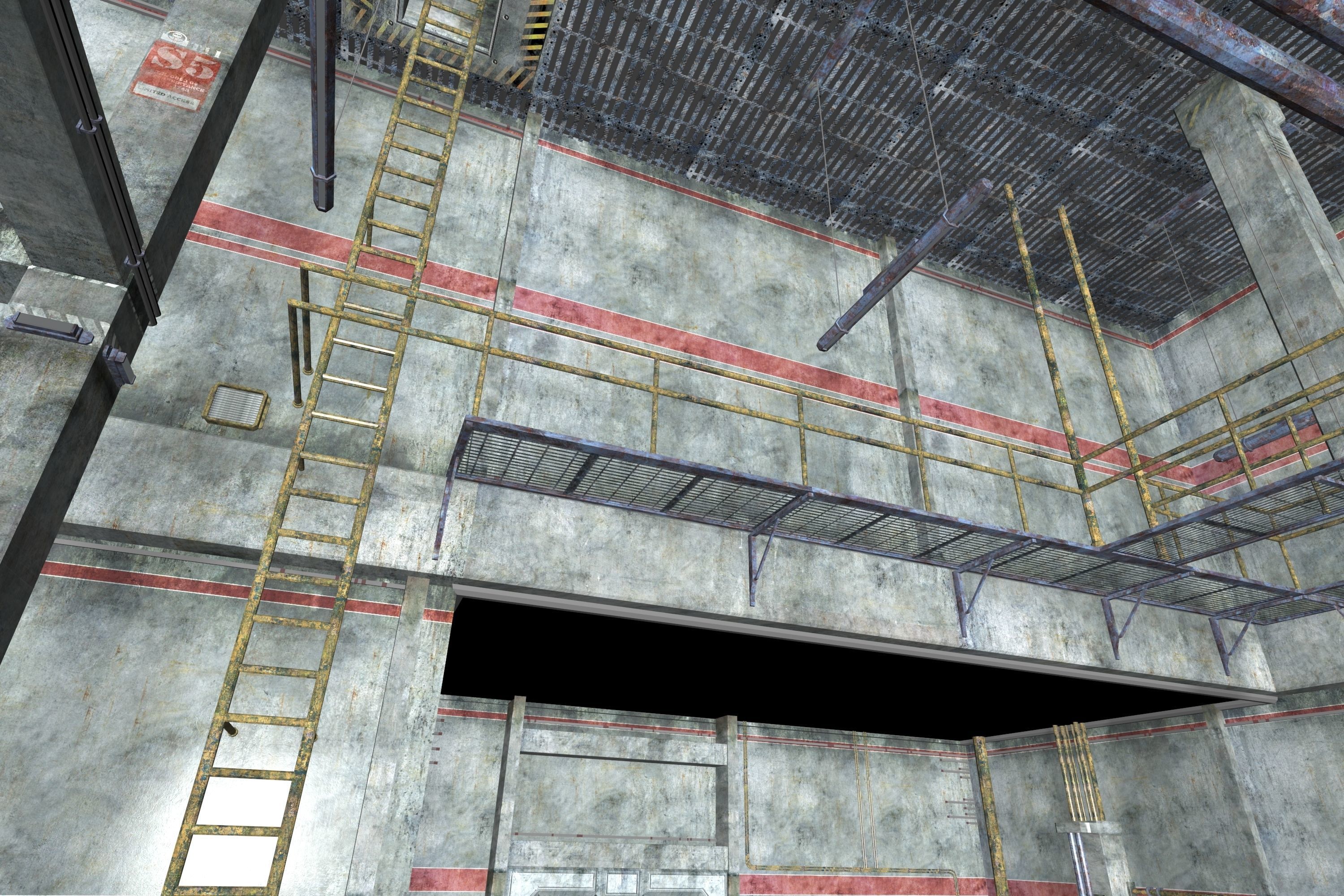 Game Environment Interior Low-poly 3D model_15