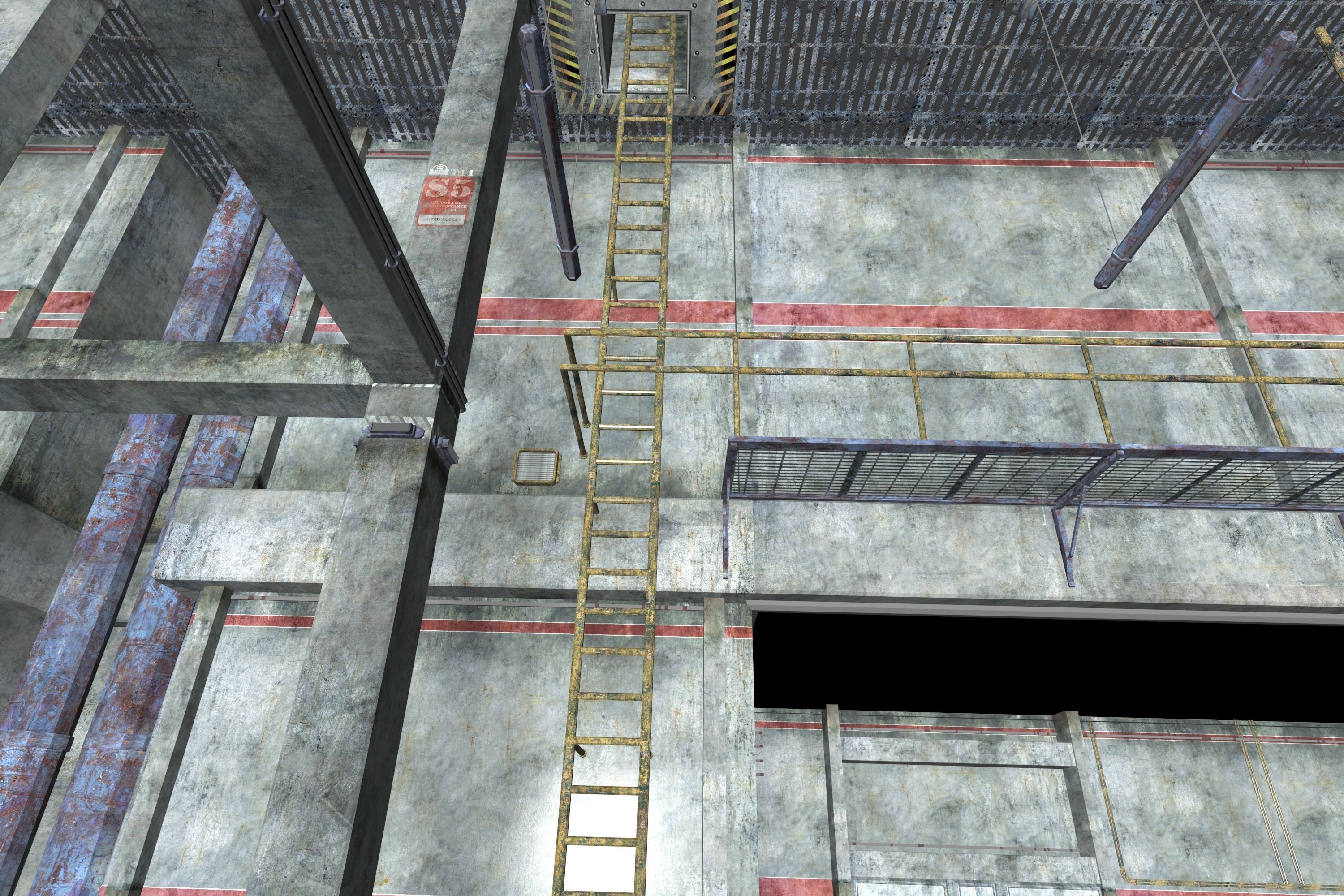 Game Environment Interior Low-poly 3D model_16