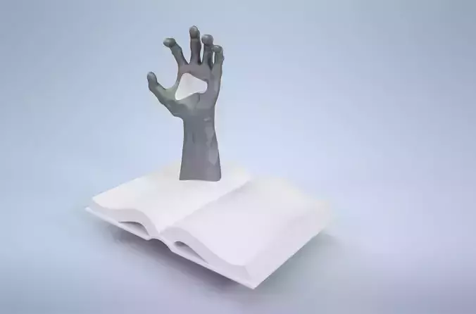 Zombie Hand Open Book