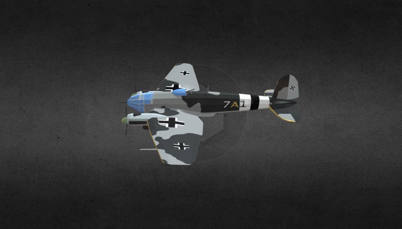 heinkel-he-111 luftwaffe bf Low-poly 3D model_6