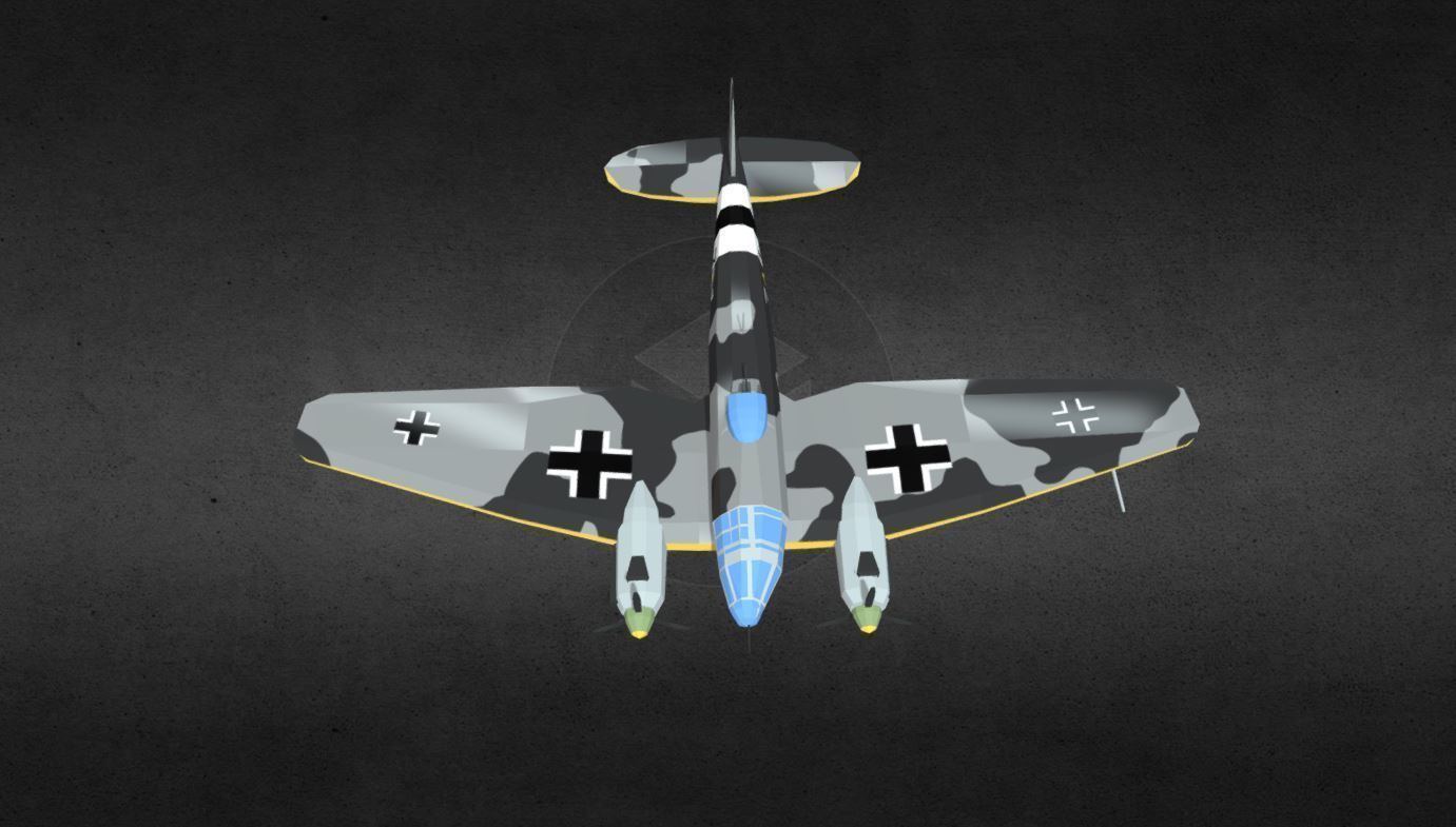 heinkel-he-111 luftwaffe bf Low-poly 3D model_1