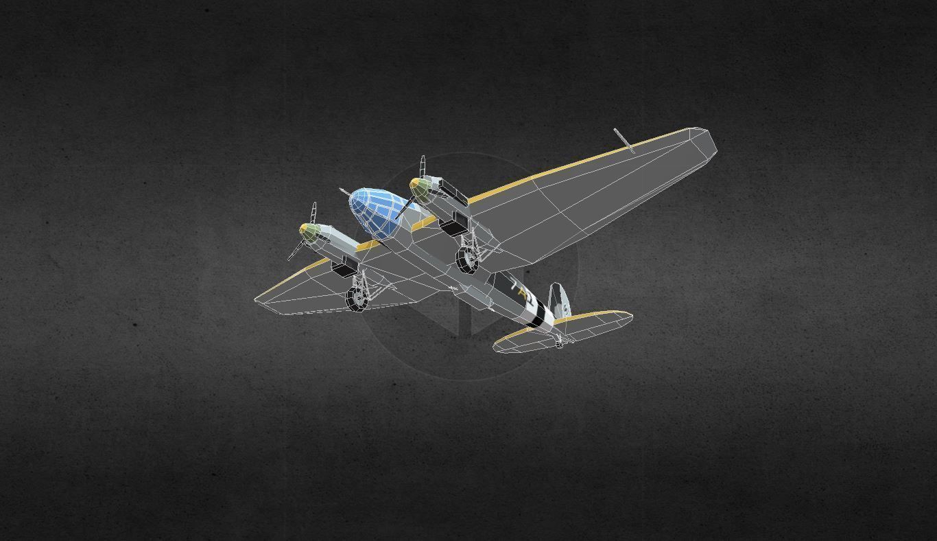 heinkel-he-111 luftwaffe bf Low-poly 3D model_8