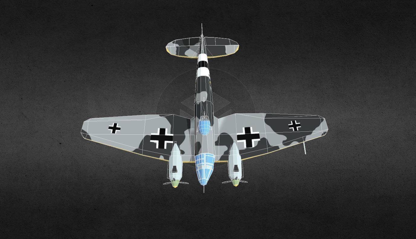 heinkel-he-111 luftwaffe bf Low-poly 3D model_10