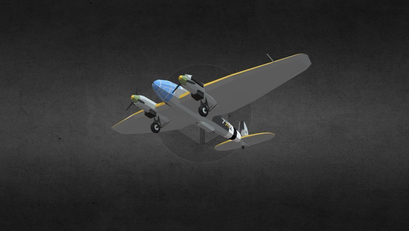 heinkel-he-111 luftwaffe bf Low-poly 3D model_7