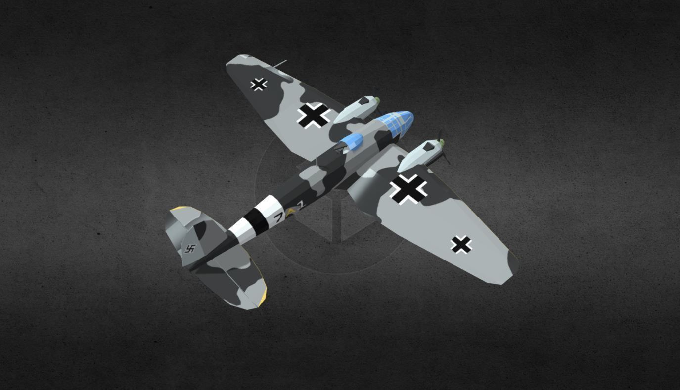 heinkel-he-111 luftwaffe bf Low-poly 3D model_3