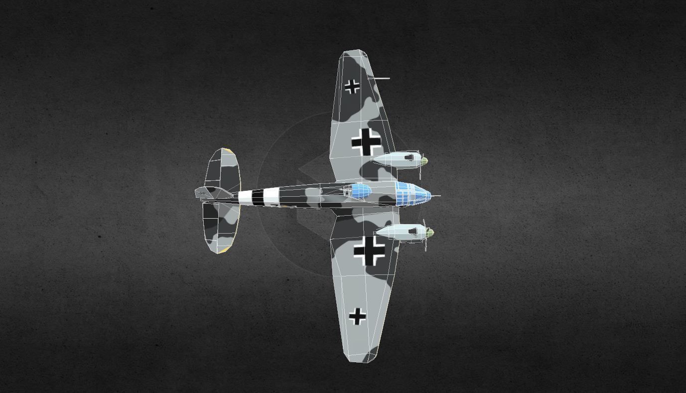 heinkel-he-111 luftwaffe bf Low-poly 3D model_11