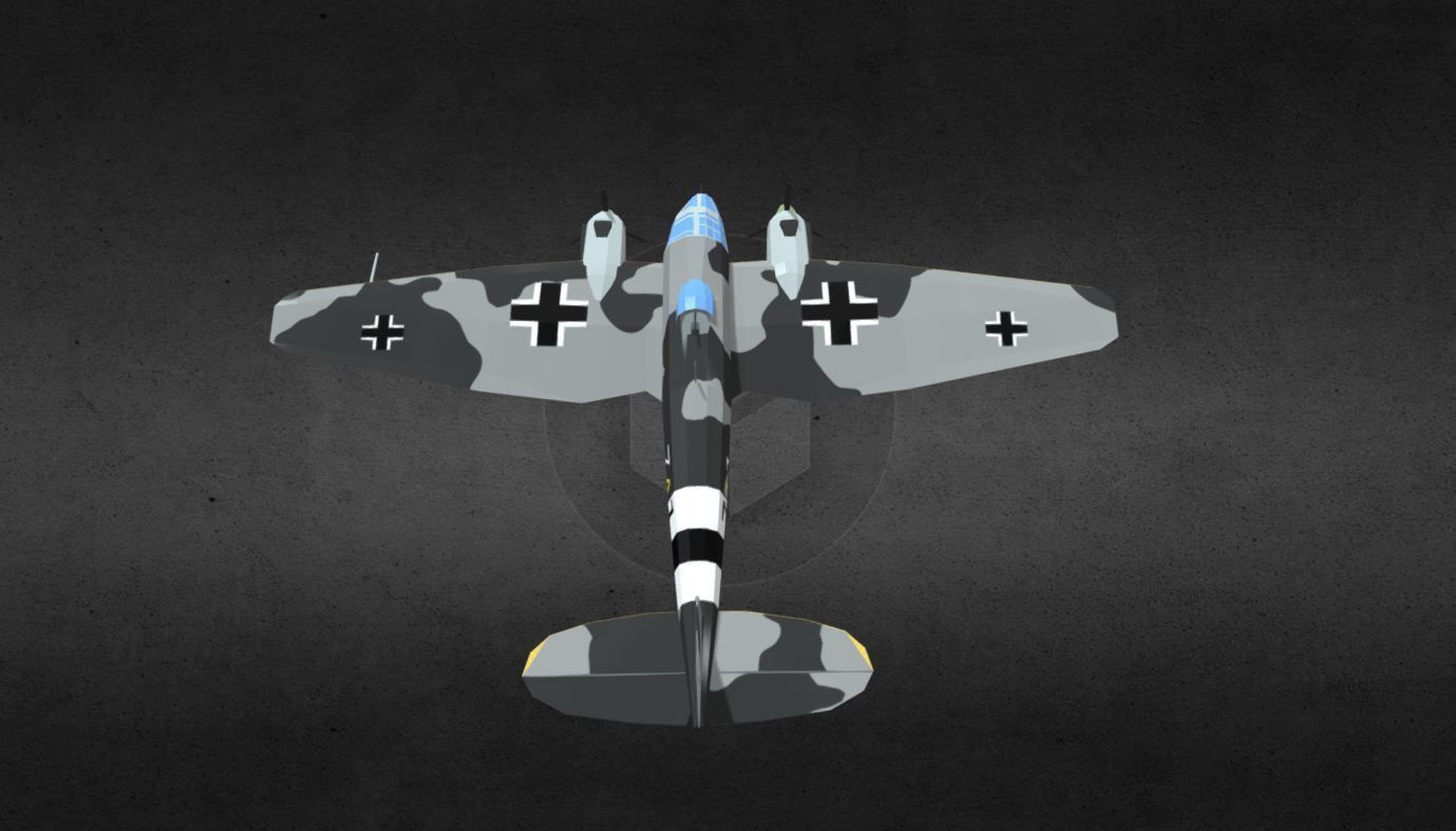 heinkel-he-111 luftwaffe bf Low-poly 3D model_4