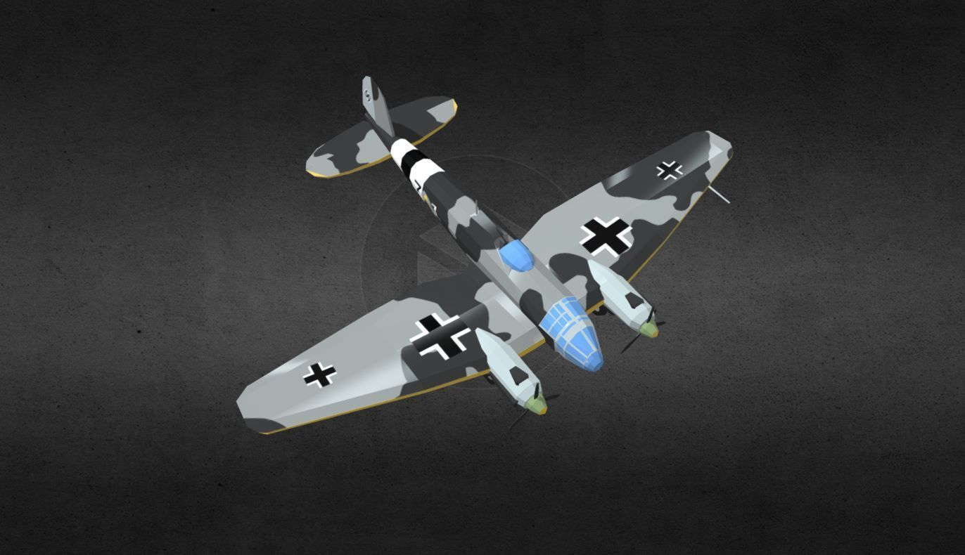 heinkel-he-111 luftwaffe bf Low-poly 3D model_2