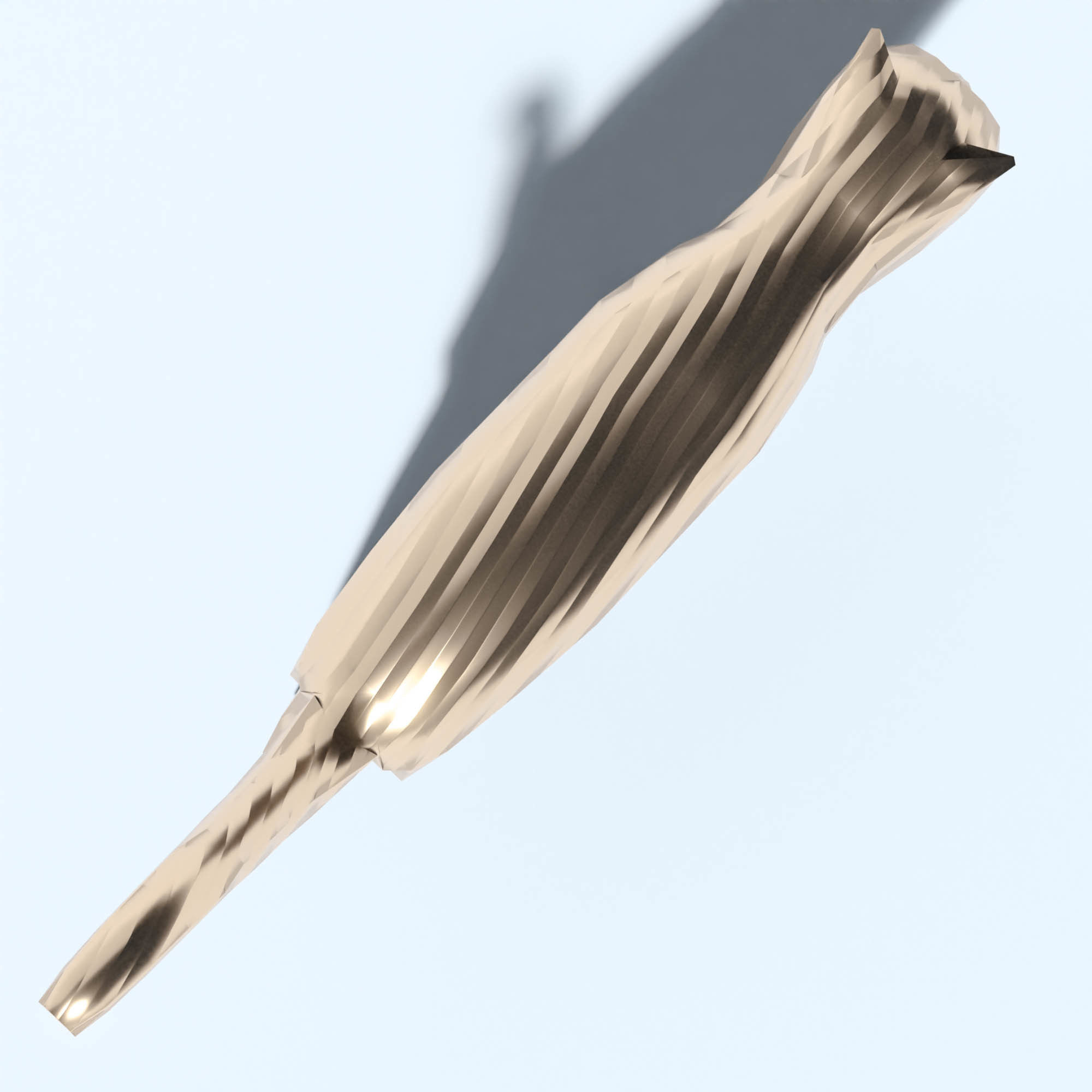 golden cat statuette-low poly Low-poly 3D model_2