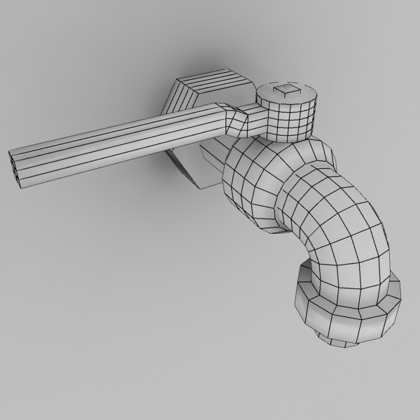 Tap model rusty water with handle Free low-poly 3D model_5