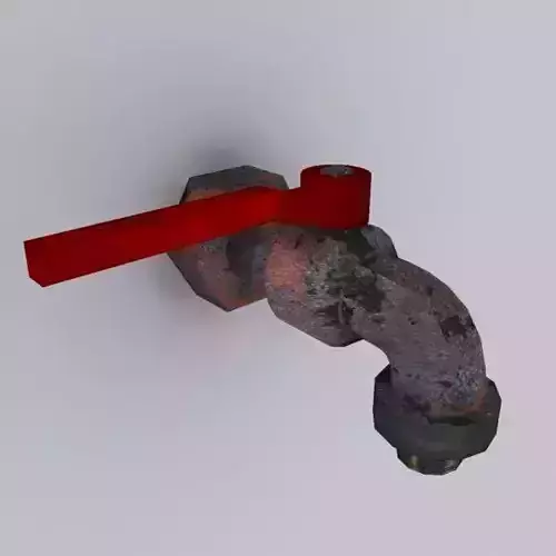 Tap model rusty water with handle Free low-poly 3D model