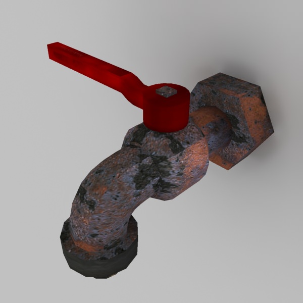 Tap model rusty water with handle Free low-poly 3D model_1