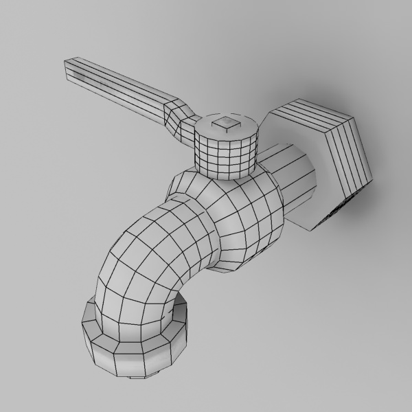 Tap model rusty water with handle Free low-poly 3D model_4