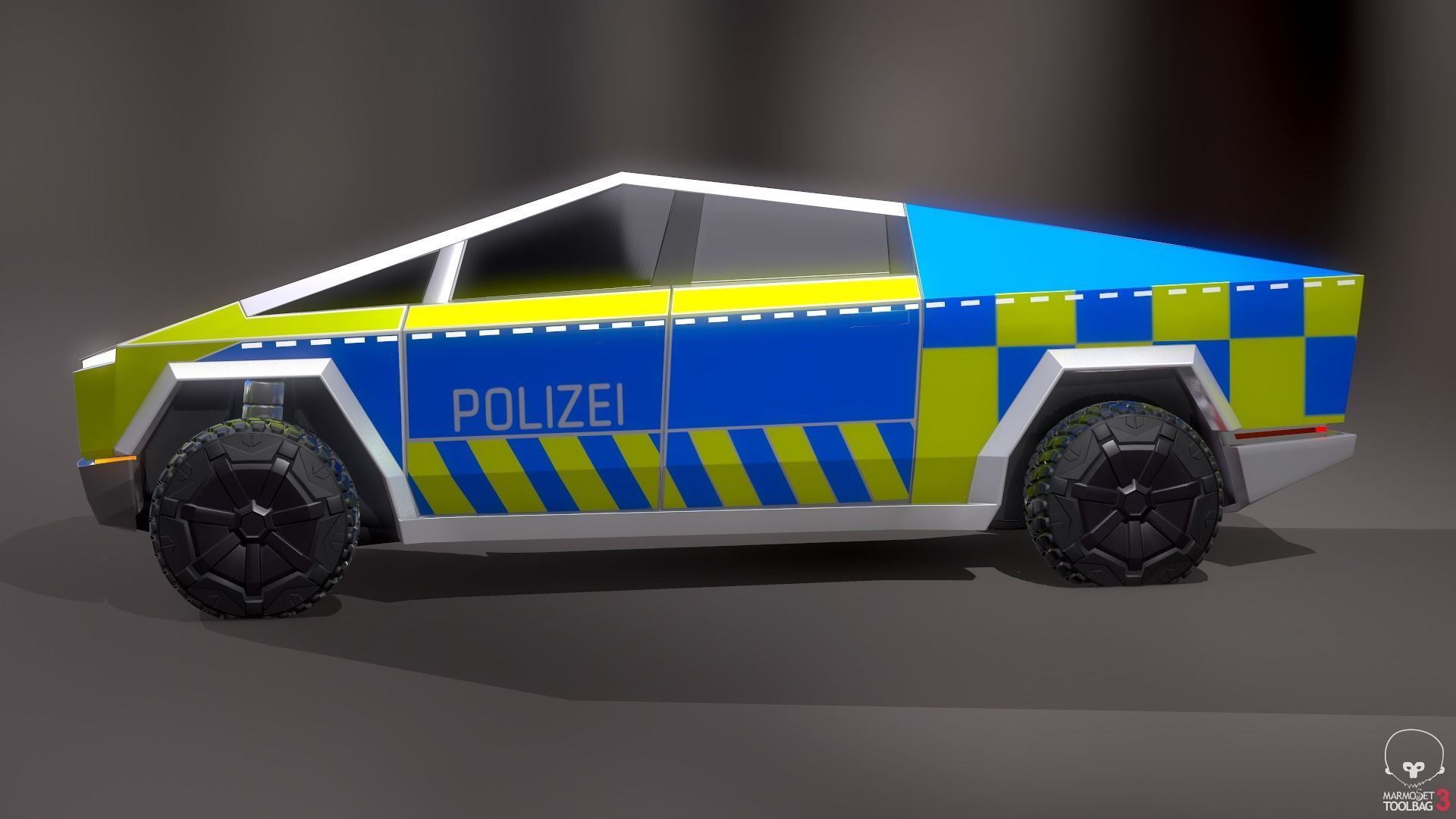 Tesla Cybertruck Police Pack 5 assets  Low-poly 3D model_26