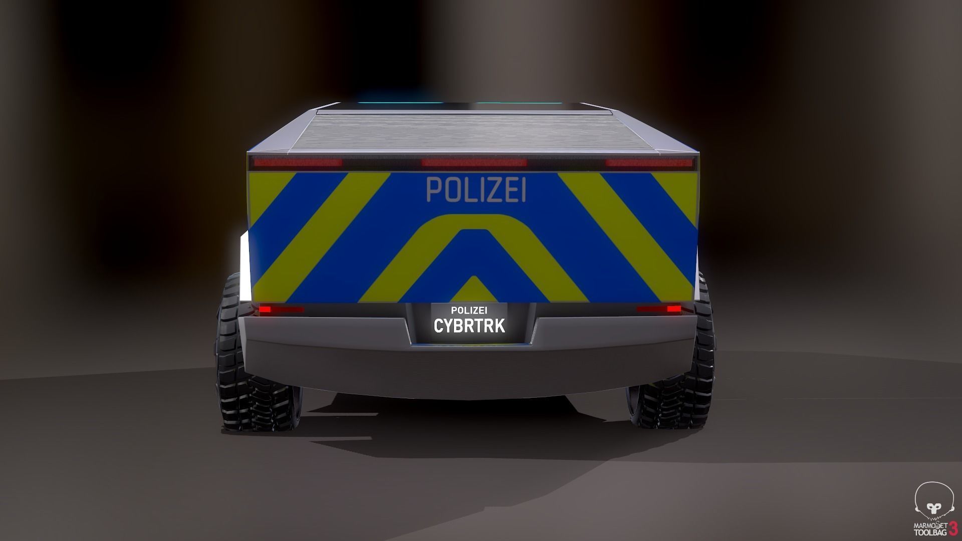 Tesla Cybertruck Police Pack 5 assets  Low-poly 3D model_27