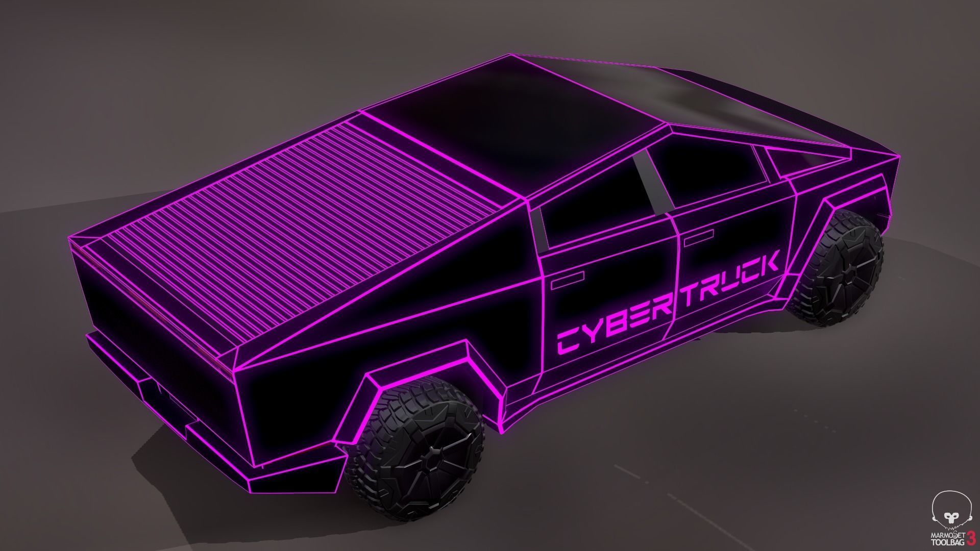 Tesla Cybertruck Police Pack 5 assets  Low-poly 3D model_34