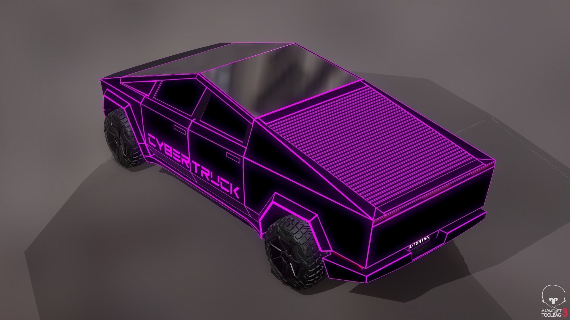 Tesla Cybertruck Police Pack 5 assets  Low-poly 3D model_32