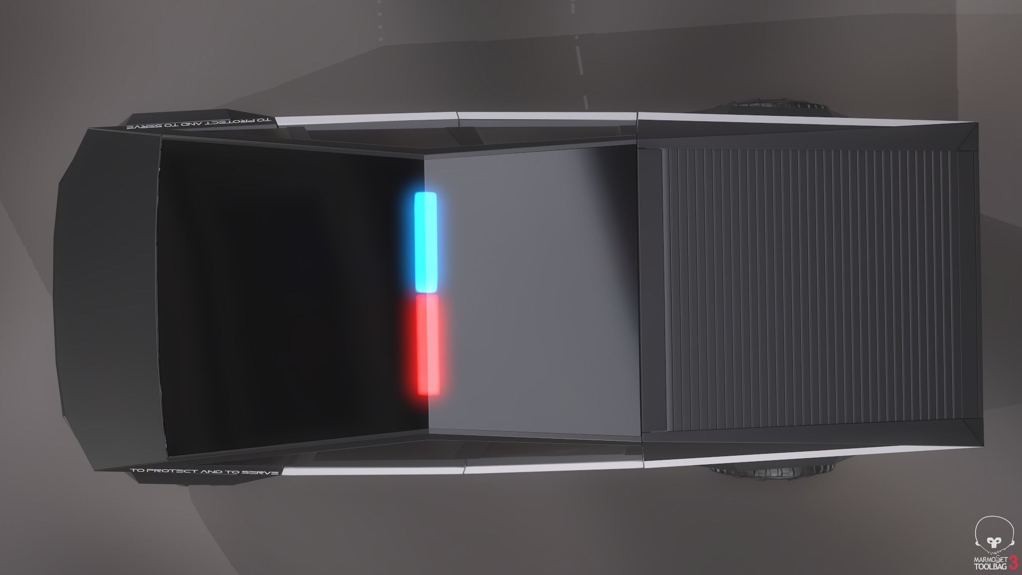 Tesla Cybertruck Police Pack 5 assets  Low-poly 3D model_12