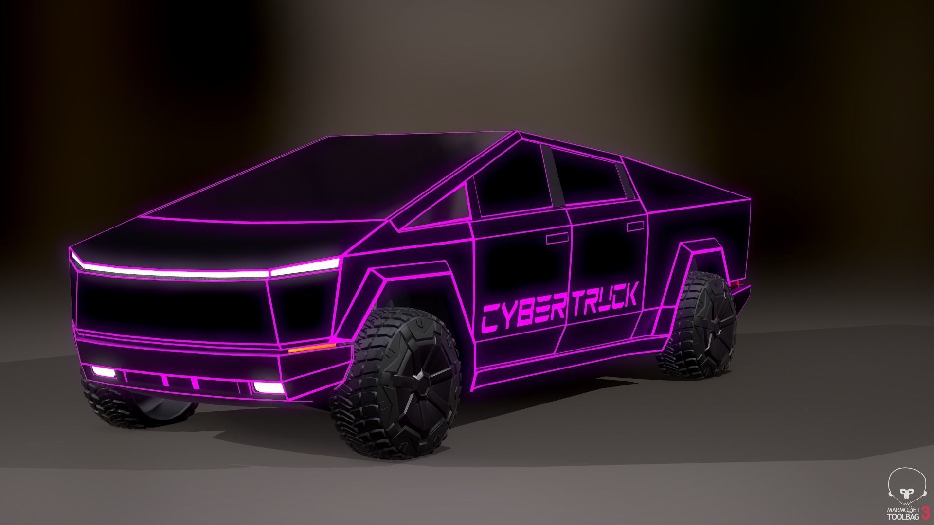 Tesla Cybertruck Police Pack 5 assets  Low-poly 3D model_30