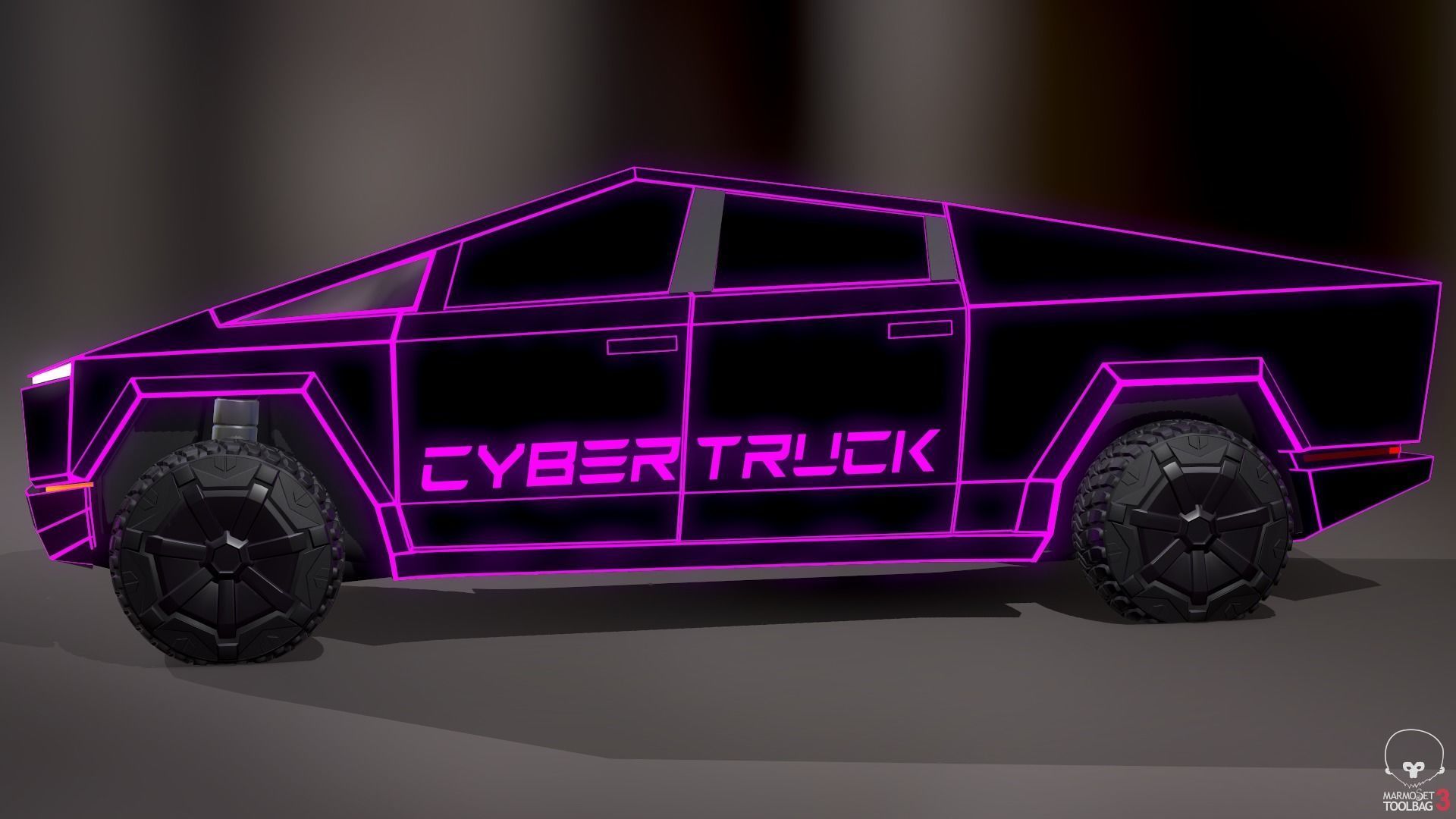 Tesla Cybertruck Police Pack 5 assets  Low-poly 3D model_31