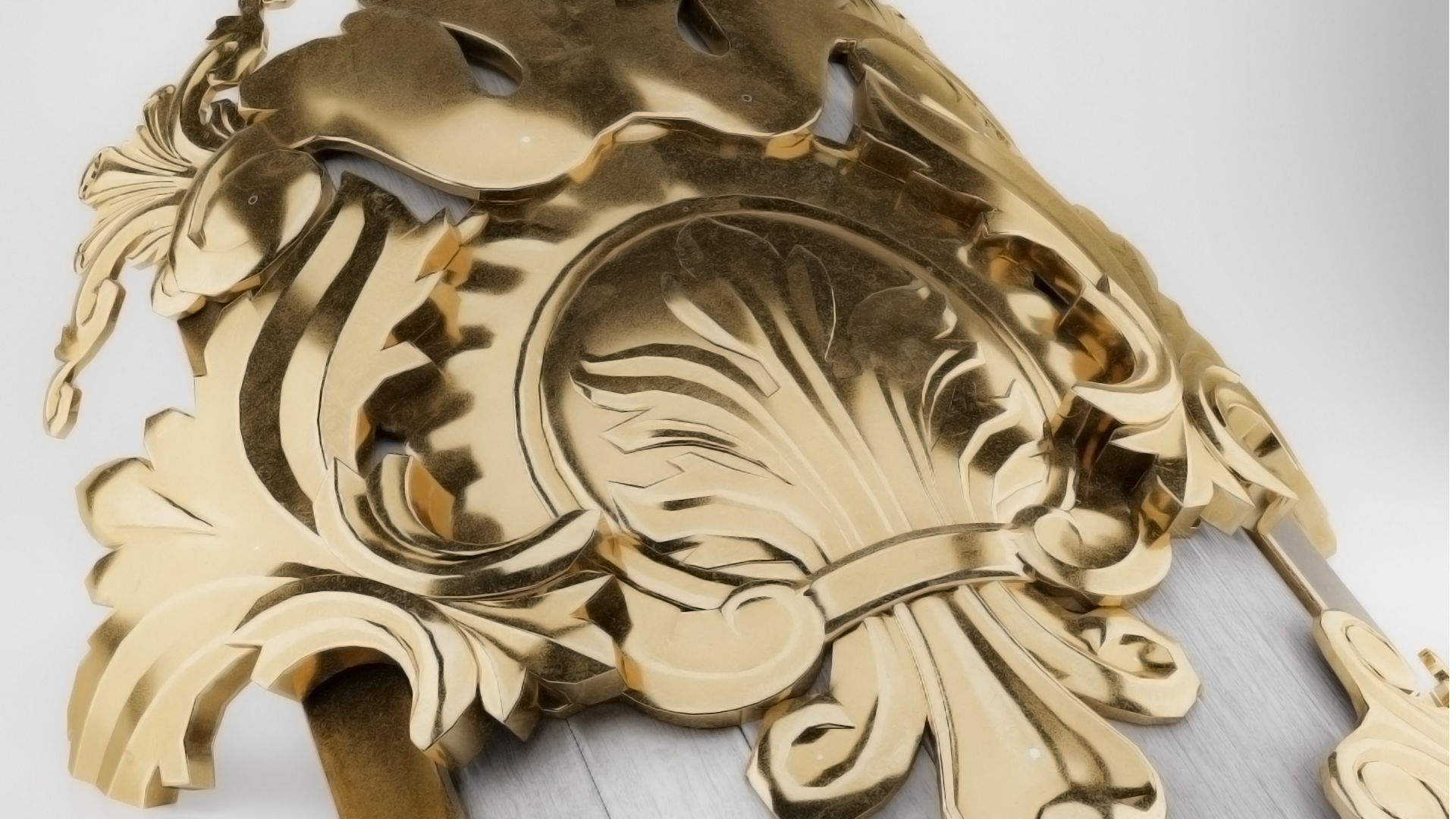 Medieval Royal Shield 3D model_3