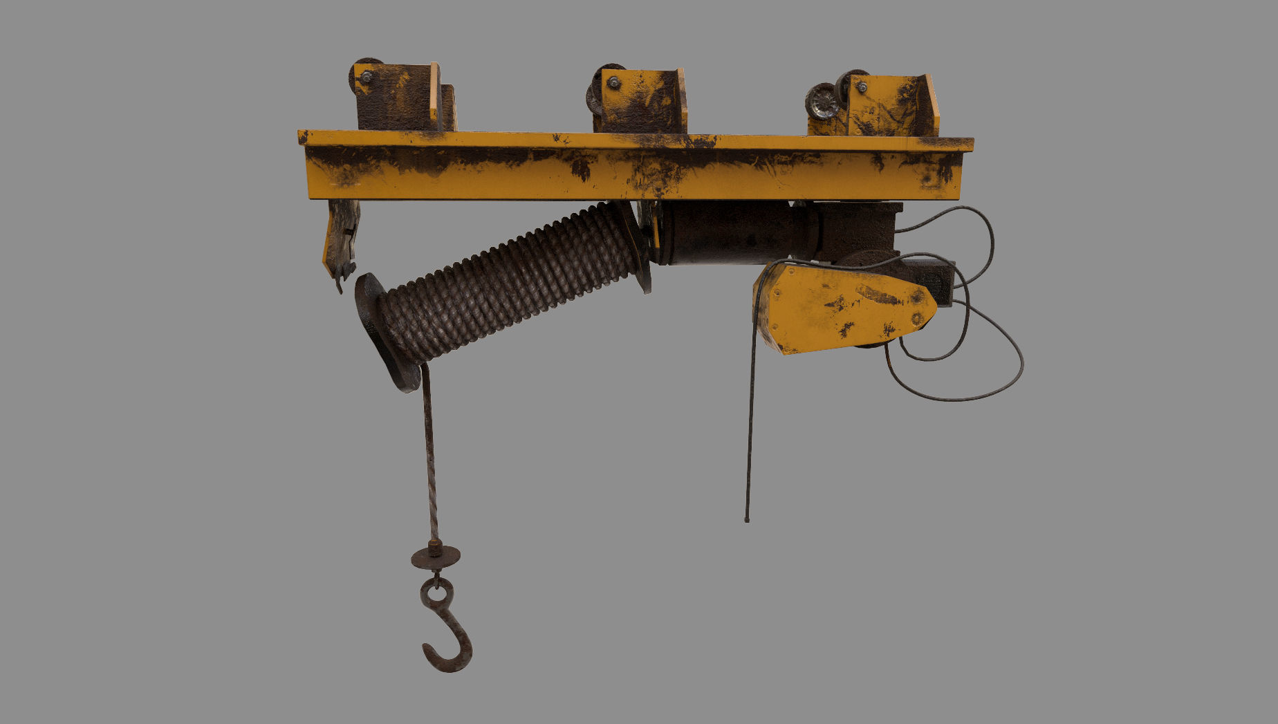 Defect scifi crane  Low-poly 3D model_8