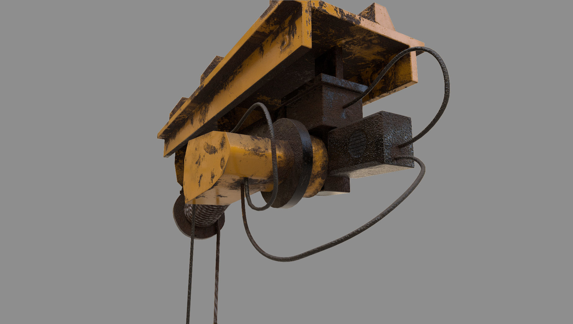 Defect scifi crane  Low-poly 3D model_4