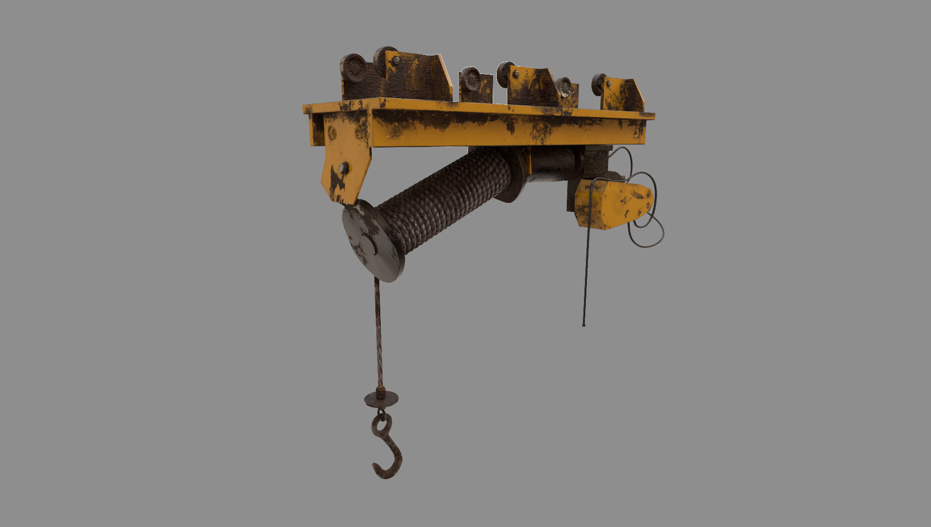 Defect scifi crane  Low-poly 3D model_7
