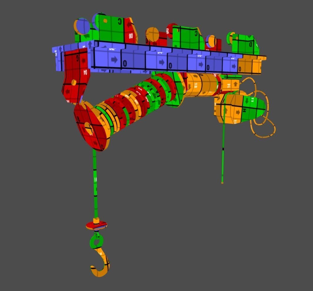 Defect scifi crane  Low-poly 3D model_24