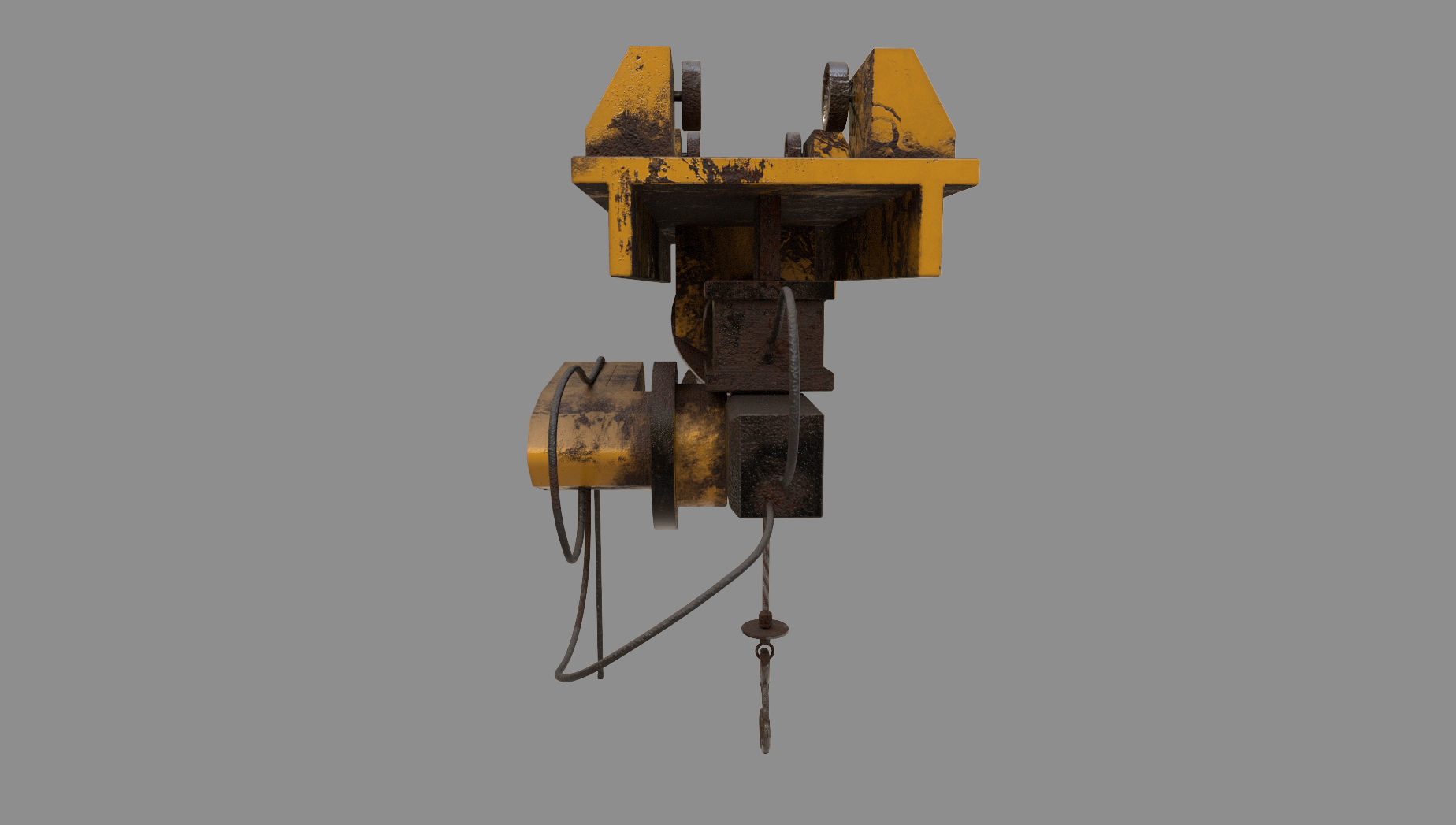 Defect scifi crane  Low-poly 3D model_10