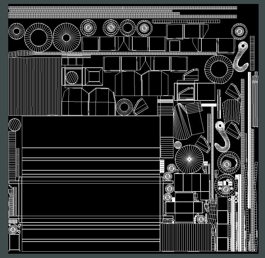 Defect scifi crane  Low-poly 3D model_22