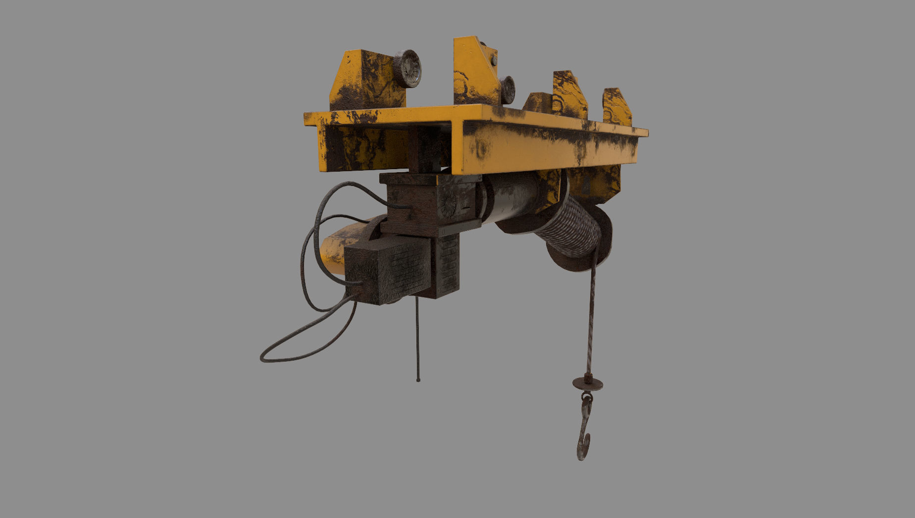 Defect scifi crane  Low-poly 3D model_11