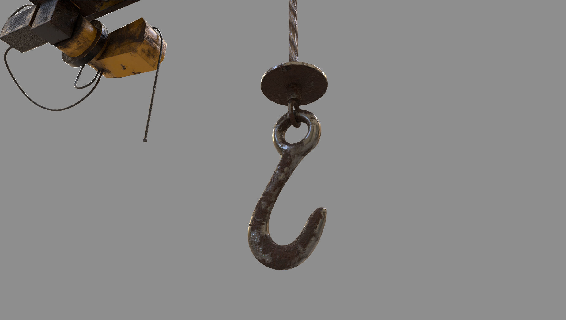 Defect scifi crane  Low-poly 3D model_3