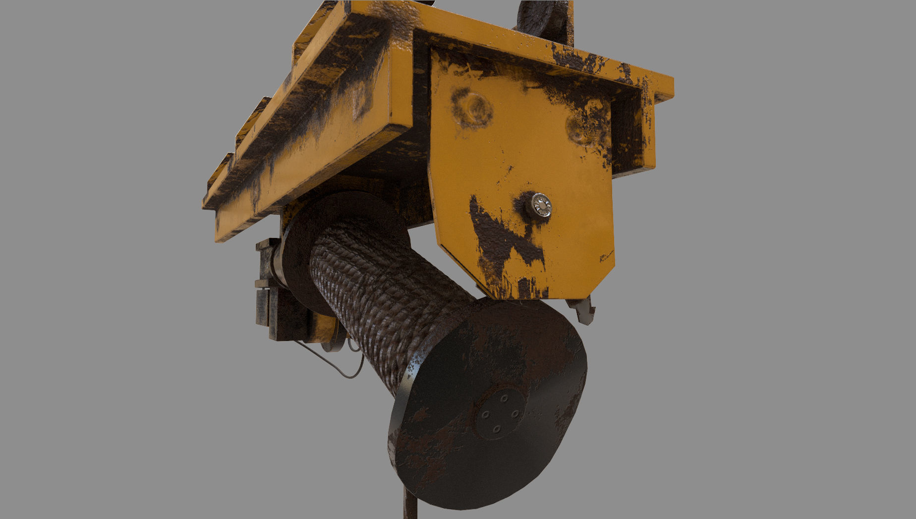 Defect scifi crane  Low-poly 3D model_1