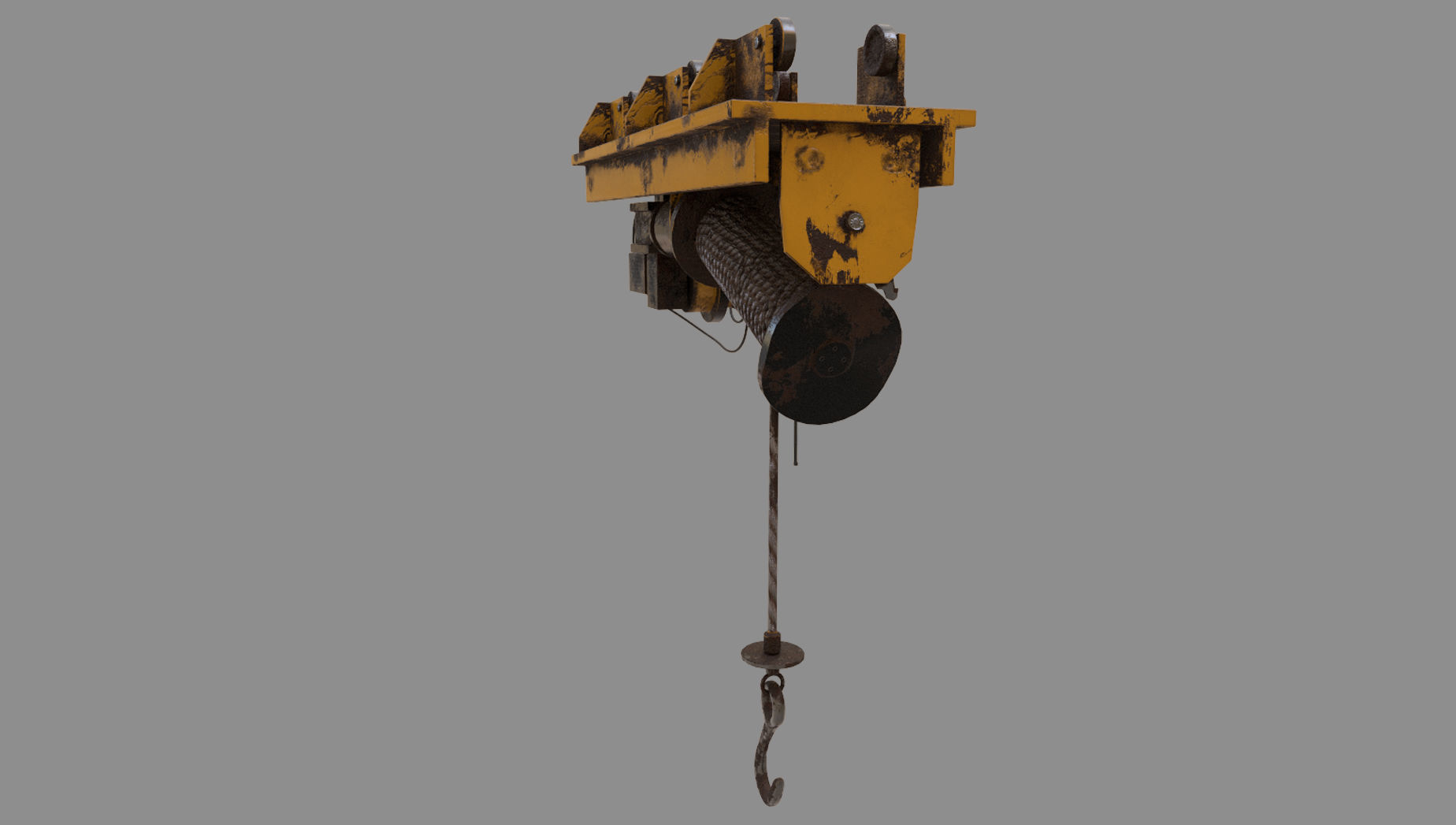 Defect scifi crane  Low-poly 3D model_5