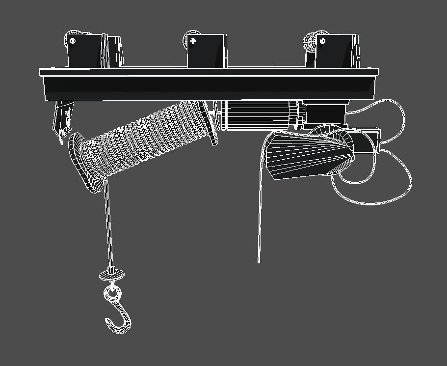 Defect scifi crane  Low-poly 3D model_19