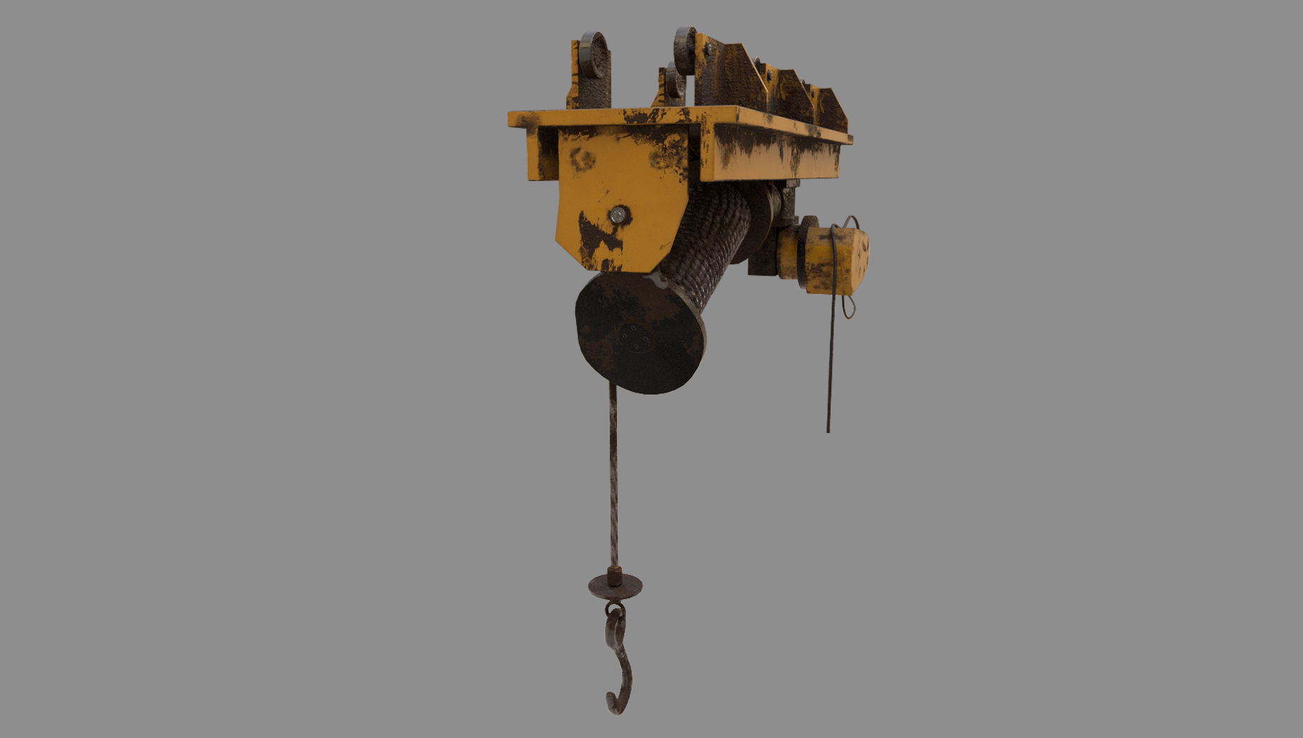 Defect scifi crane  Low-poly 3D model_6